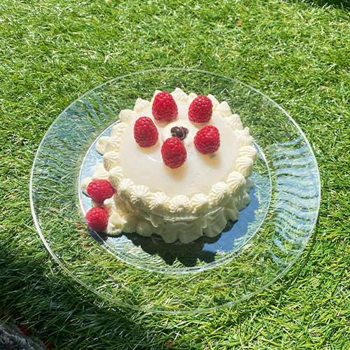 jello cake with raspberry